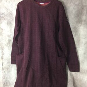 Columbia Shift Dress Womens Cotton Blend Long Sleeve Crew Neck Pullover XXL SOFT